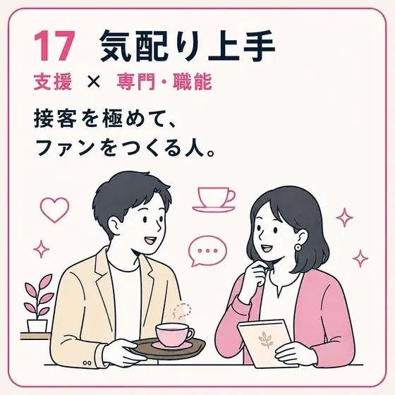 気配り上手 支援 × 専門・職能
